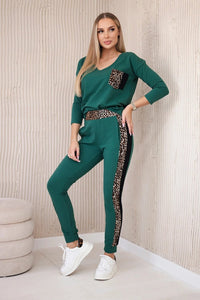 Set with panther motif 0068 / – Green цвет / color | Lexline Fashion