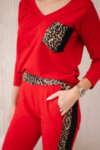 Set with panther motif 0068 / – Red цвет / color | Lexline Fashion