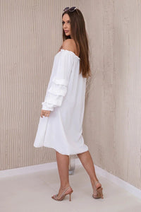 Spanish dress with decorative sleeves IT - 19 / – Ecru цвет / color | Lexline Fashion