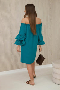 Spanish dress with frills on the sleeve IT - 23 / – Marine цвет / color | Lexline Fashion