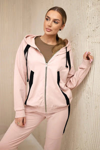Sports set with stripes 67064 / – Powder || Dark цвет / color | Lexline Fashion