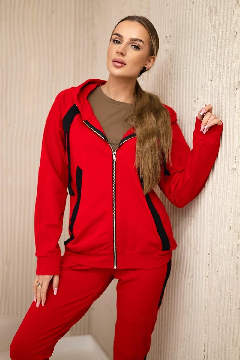 Sports set with stripes 67064 / – Red цвет / color | Lexline Fashion