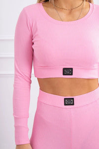 Striped top set with a blouse 9353 / – Light || Pink цвет / color | Lexline Fashion