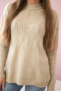 Sweater with a fashionable weave 24 - 6 / – Beige цвет / color | Lexline Fashion