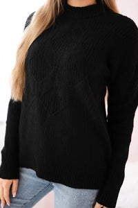 Sweater with a fashionable weave 24 - 6 / – Black цвет / color | Lexline Fashion
