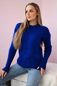Sweater with a fashionable weave 24 - 6 / – Blue cornflower цвет / color | Lexline Fashion