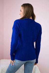 Sweater with a fashionable weave 24 - 6 / – Blue cornflower цвет / color | Lexline Fashion