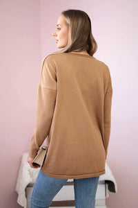 Sweater with front pockets 24 - 32 / – Camel цвет / color | Lexline Fashion