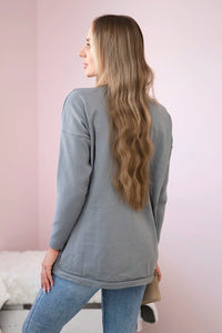 Sweater with front pockets 24 - 32 / – Gray цвет / color | Lexline Fashion