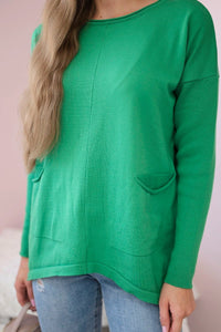 Sweater with front pockets 24 - 32 / – Light || Green цвет / color | Lexline Fashion