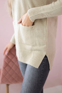 Sweater with stand - up collar 2019 - 52 / – Beige цвет / color | Lexline Fashion