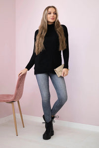 Sweater with stand - up collar 2019 - 52 / – Black цвет / color | Lexline Fashion