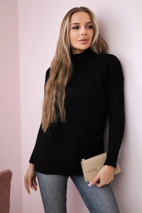 Sweater with stand - up collar 2019 - 52 / – Black цвет / color | Lexline Fashion