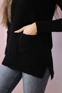 Sweater with stand - up collar 2019 - 52 / – Black цвет / color | Lexline Fashion