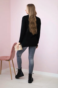 Sweater with stand - up collar 2019 - 52 / – Black цвет / color | Lexline Fashion