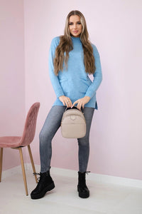 Sweater with stand - up collar 2019 - 52 / – Blue цвет / color | Lexline Fashion