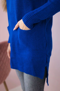 Sweater with stand - up collar 2019 - 52 / – Blue cornflower цвет / color | Lexline Fashion