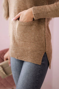 Sweater with stand - up collar 2019 - 52 / – Camel цвет / color | Lexline Fashion
