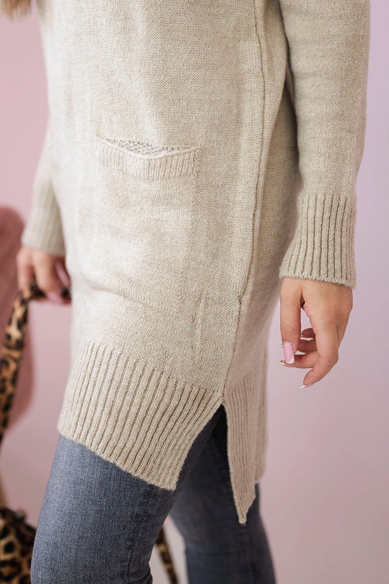 Sweater with stand - up collar 2019 - 52 / – Dark || beige цвет / color | Lexline Fashion