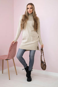Sweater with stand - up collar 2019 - 52 / – Dark || beige цвет / color | Lexline Fashion