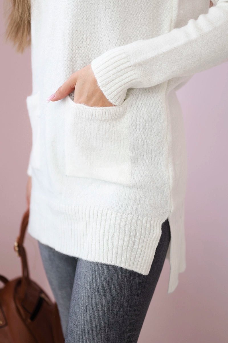 Sweater with stand - up collar 2019 - 52 / – Ecru цвет / color | Lexline Fashion