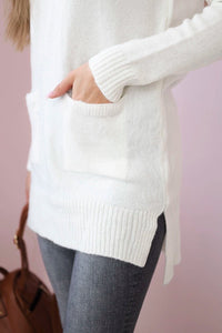 Sweater with stand - up collar 2019 - 52 / – Ecru цвет / color | Lexline Fashion