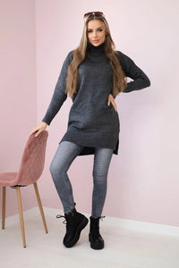 Sweater with stand - up collar 2019 - 52 / – Graphite цвет / color | Lexline Fashion