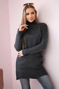 Sweater with stand - up collar 2019 - 52 / – Graphite цвет / color | Lexline Fashion
