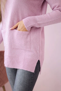 Sweater with stand - up collar 2019 - 52 / – Purple цвет / color | Lexline Fashion