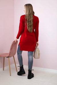 Sweater with stand - up collar 2019 - 52 / – Red цвет / color | Lexline Fashion
