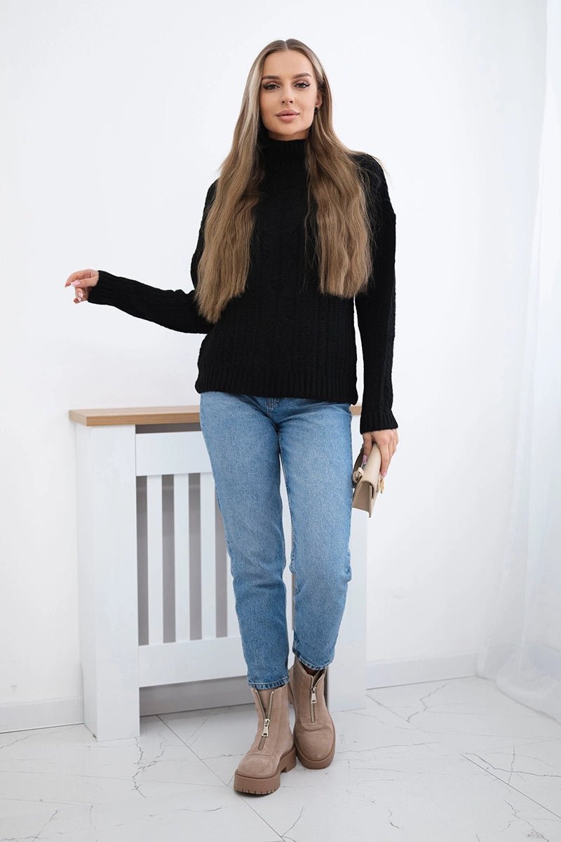 Sweater with turtleneck 24 - 9 / – Black цвет / color | Lexline Fashion