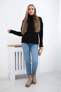 Sweater with turtleneck 24 - 9 / – Black цвет / color | Lexline Fashion