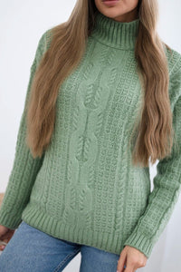 Sweater with turtleneck 24 - 9 / – Dark || Mint цвет / color | Lexline Fashion
