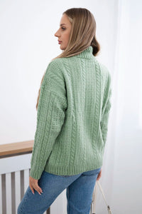 Sweater with turtleneck 24 - 9 / – Dark || Mint цвет / color | Lexline Fashion