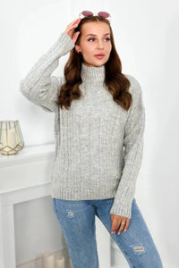 Sweater with turtleneck 24 - 9 / – Gray цвет / color | Lexline Fashion