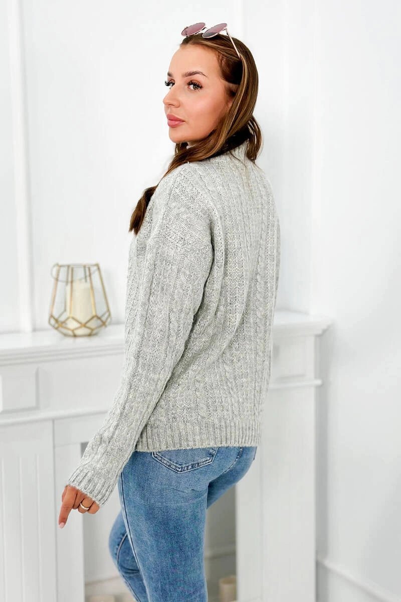 Sweater with turtleneck 24 - 9 / – Gray цвет / color | Lexline Fashion