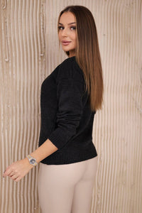 Sweater with V neckline 2020 - 15 / – Graphite цвет / color | Lexline Fashion
