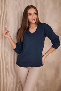 Sweater with V neckline 2020 - 15 / – Jeans цвет / color | Lexline Fashion