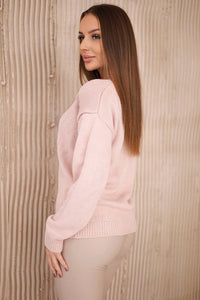 Sweater with V neckline 2020 - 15 / – Powder цвет / color | Lexline Fashion
