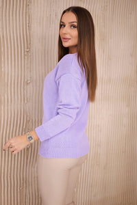 Sweater with V neckline 2020 - 15 / – Purple цвет / color | Lexline Fashion