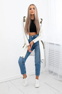 Sweatshirt with a decorative tape 9320 / – Ecru цвет / color | Lexline Fashion