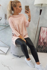 Sweatshirt with print 9139 / – Powder || Dark цвет / color | Lexline Fashion