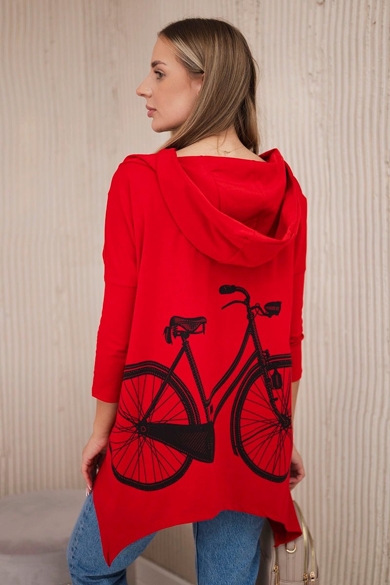 Sweatshirt with print 9139 / – Red цвет / color | Lexline Fashion