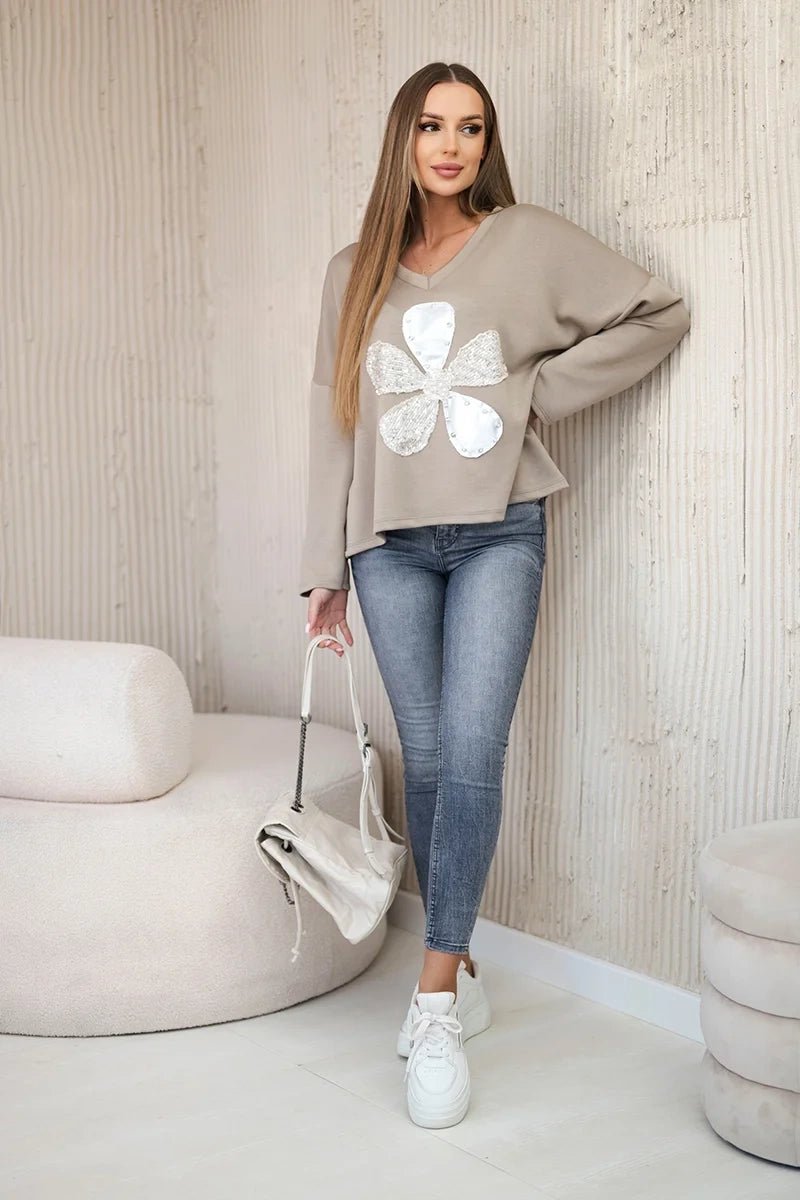 Sweatshirt with print ART121774 / – Fango цвет / color | Lexline Fashion