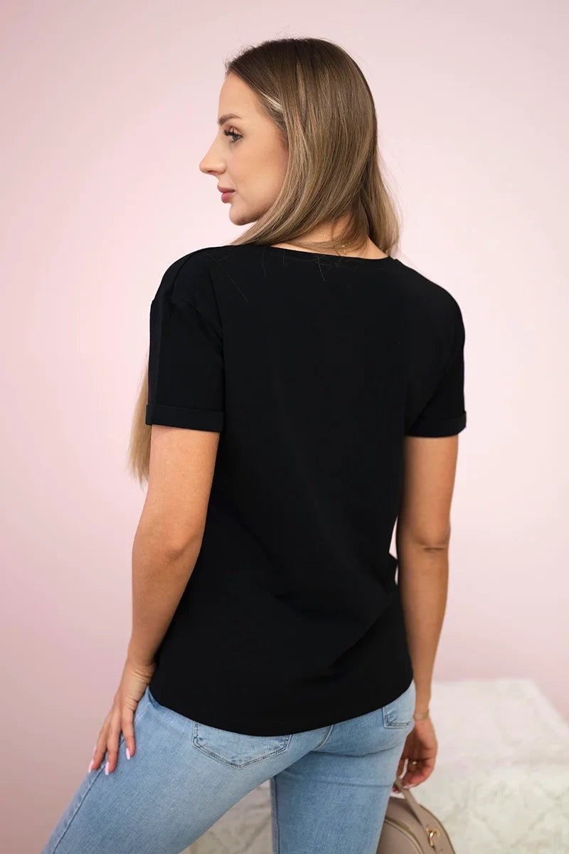 T-shirt with a print 5405 / – Black цвет / color | Lexline Fashion