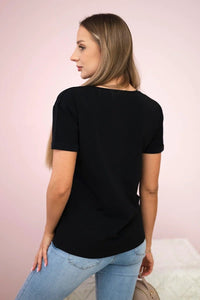T-shirt with a print 5405 / – Black цвет / color | Lexline Fashion