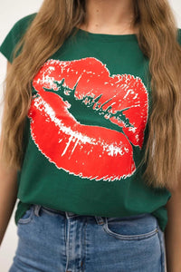 T-shirt with a print 8985 / – Green цвет / color | Lexline Fashion