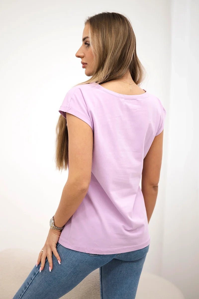 T-shirt with a print 8985 / – Purple цвет / color | Lexline Fashion