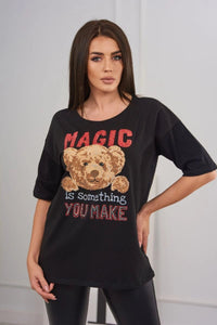T-shirt with print 9243 / – Black цвет / color | Lexline Fashion