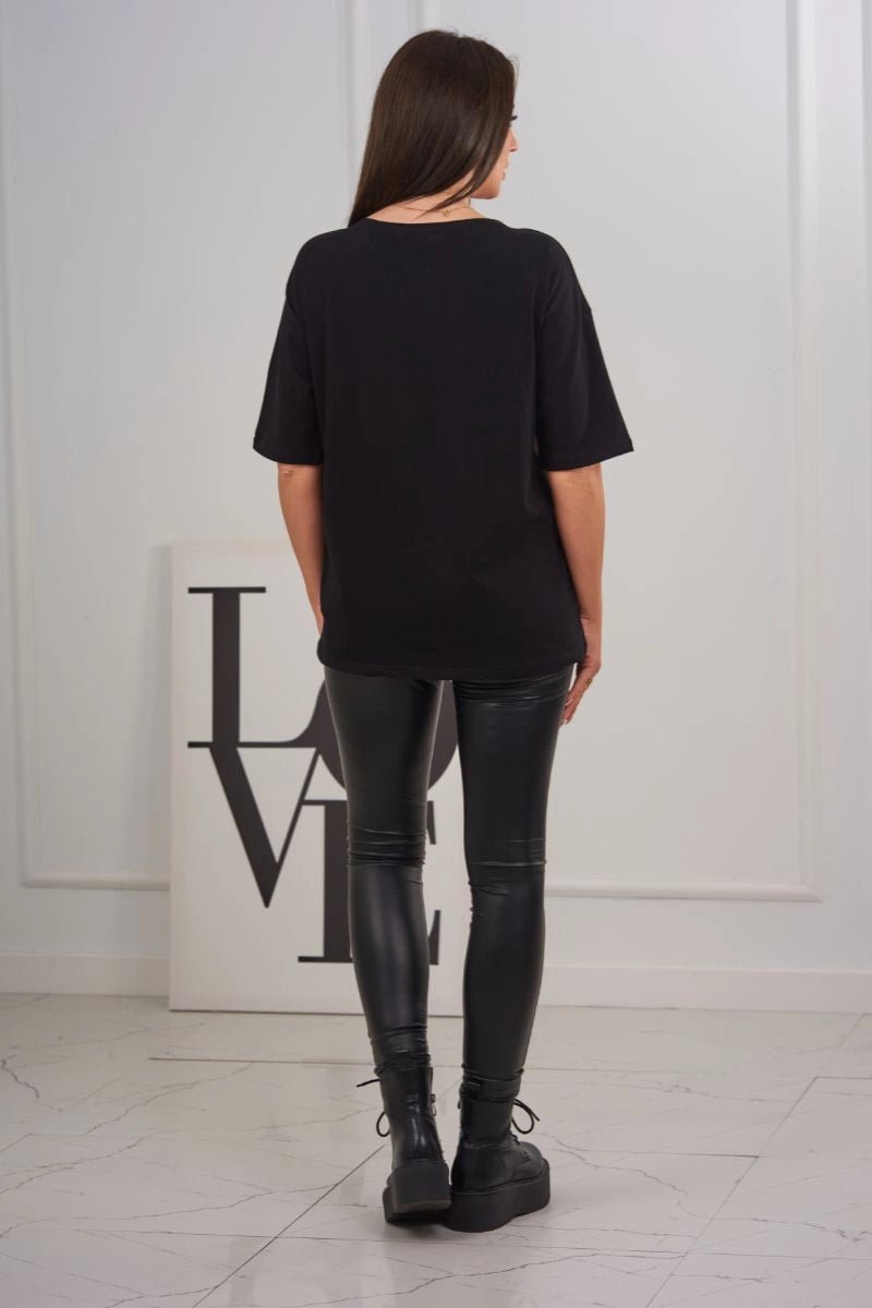 T-shirt with print 9243 / – Black цвет / color | Lexline Fashion